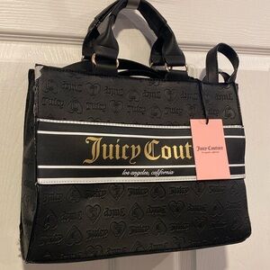 BNWT JUICY COUTURE Billboard Tote in Black and Gold